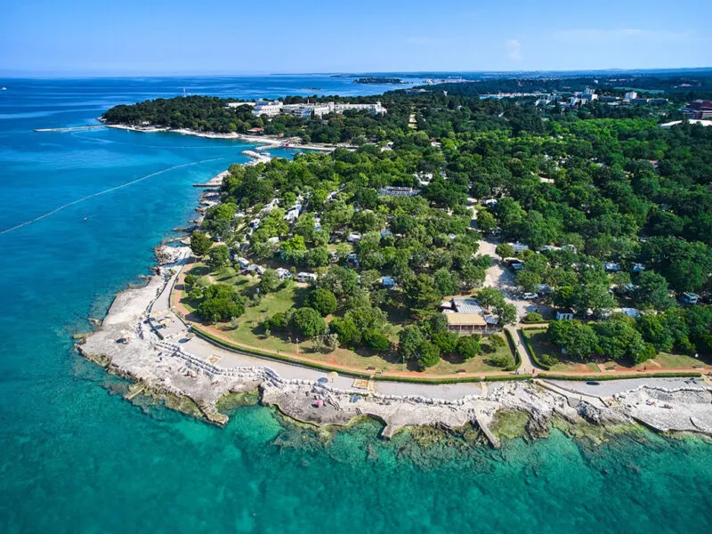 Camping Zelena Laguna Beach vista dall alto