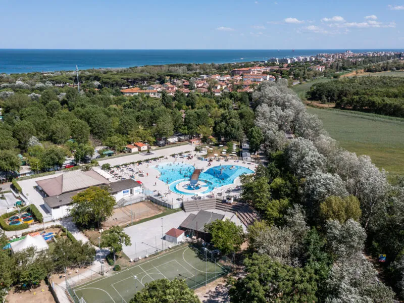 Panoramica del campeggio Adriano Family camping village beach