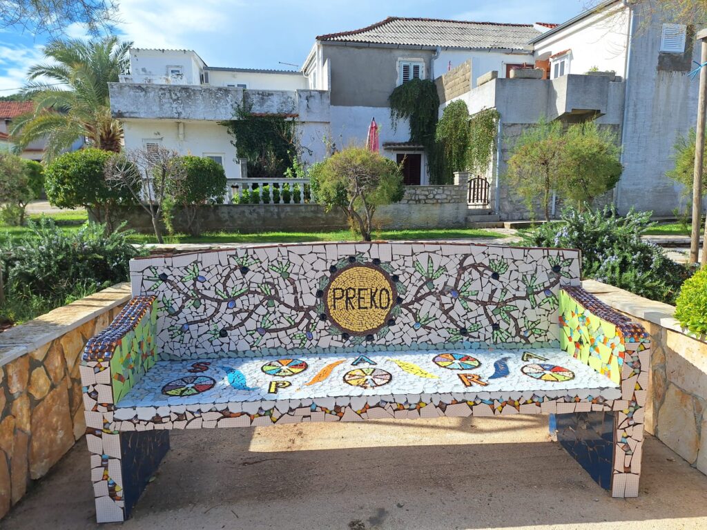 Artistic bench on Ugljan island