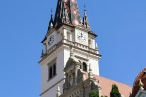 Church bell tower in Marija Bistrica, Zagorje