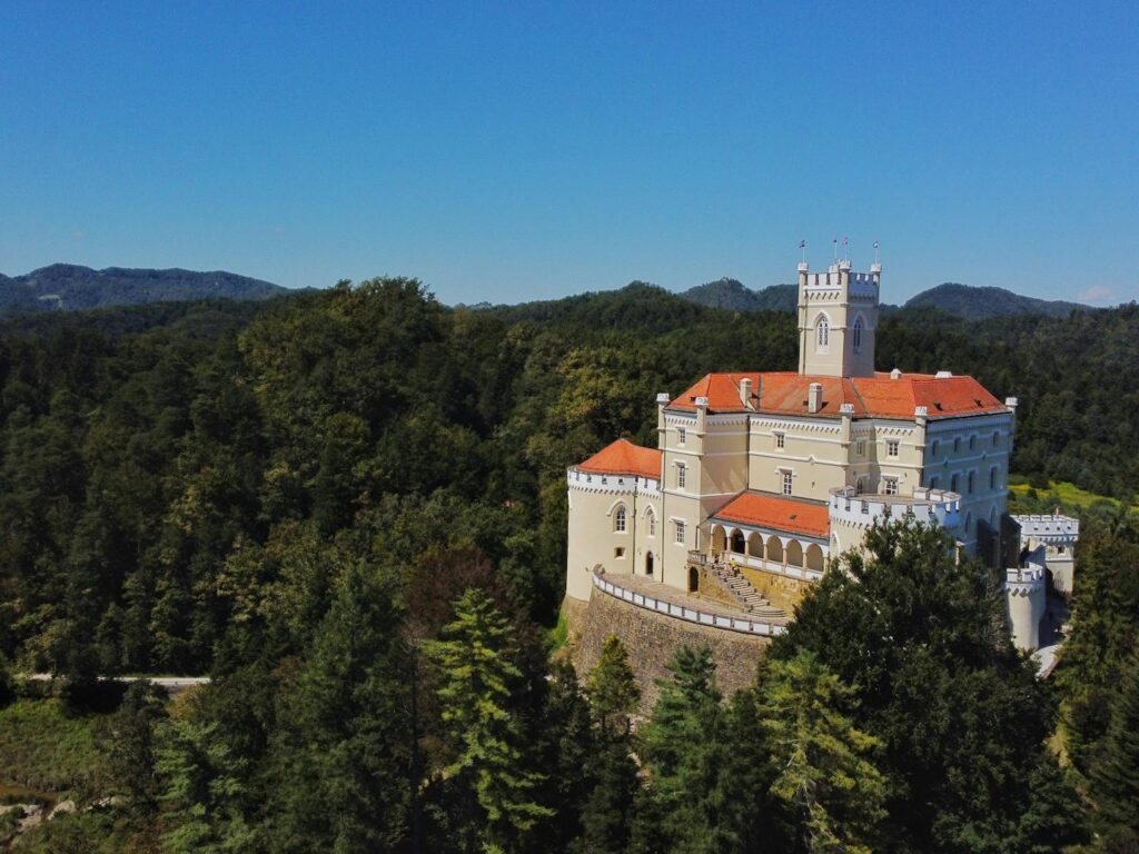 The view of Trakošćan Castle