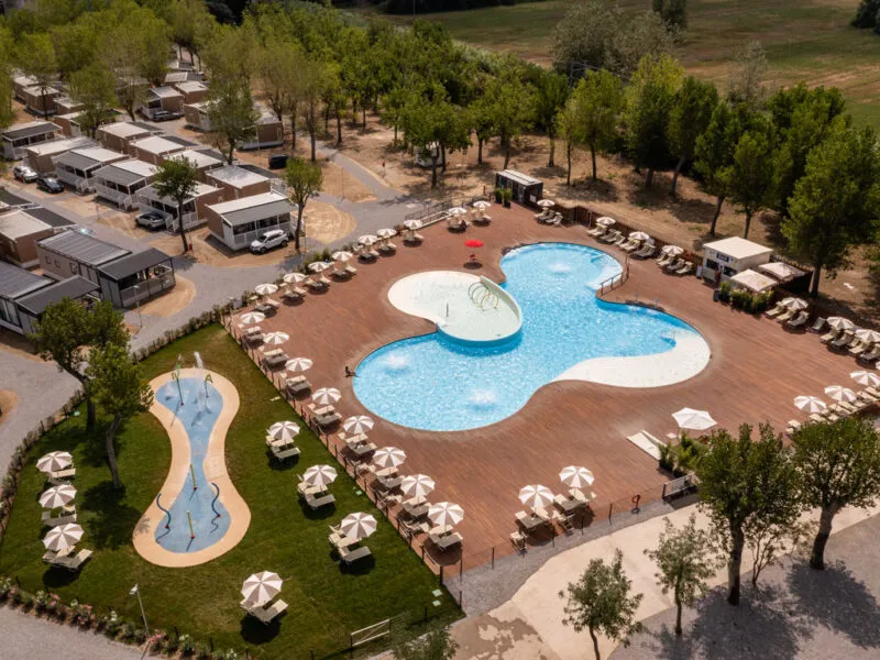 Rimini Family Village Bike Bazen Iz Pogled Iz Zraka 