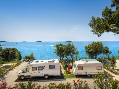 Seaside pitch with camper van at Istra Premium Camping Resort