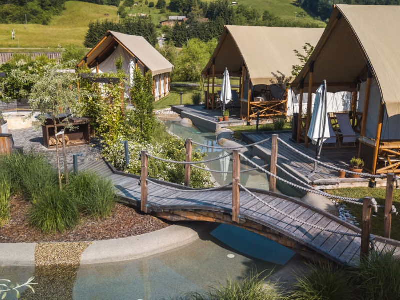 Kamp Natura Terme Olimia Campingplatz aus der Vogelperspektive